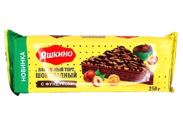 Яшкино Торт вафельный 250г Россия (с фундуком)
